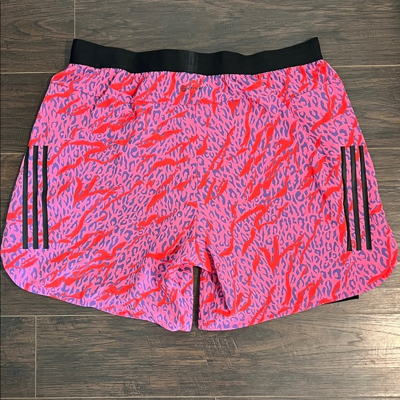 adidas Pink and Red Printed Athletic Shorts - Picture 5 of 6